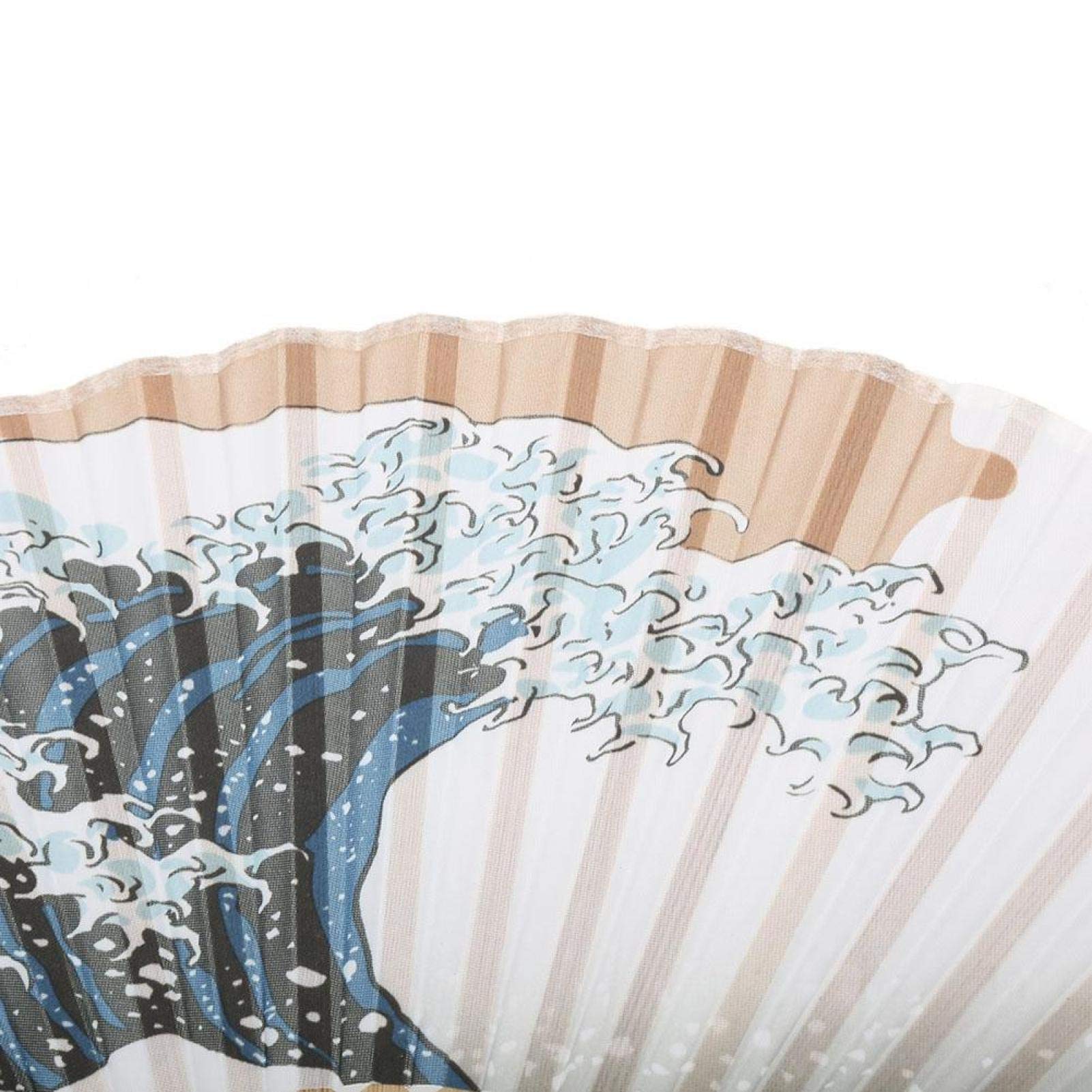 Éventail Pliable En Bambou Rétro - Ventilateur à Main Danse - Motif Fleuri Sur Soie Imitation - 21x38 Cm - Accessoire Déco/Cadeau