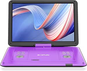 17.5 Portable DVD Player with 15.6 Large HD Screen, 6 Hours Rechargeable Battery, Video Player Portable, Support USB/SD Card/Sync TV and Multiple Disc Formats, High Volume Speaker asin的图片