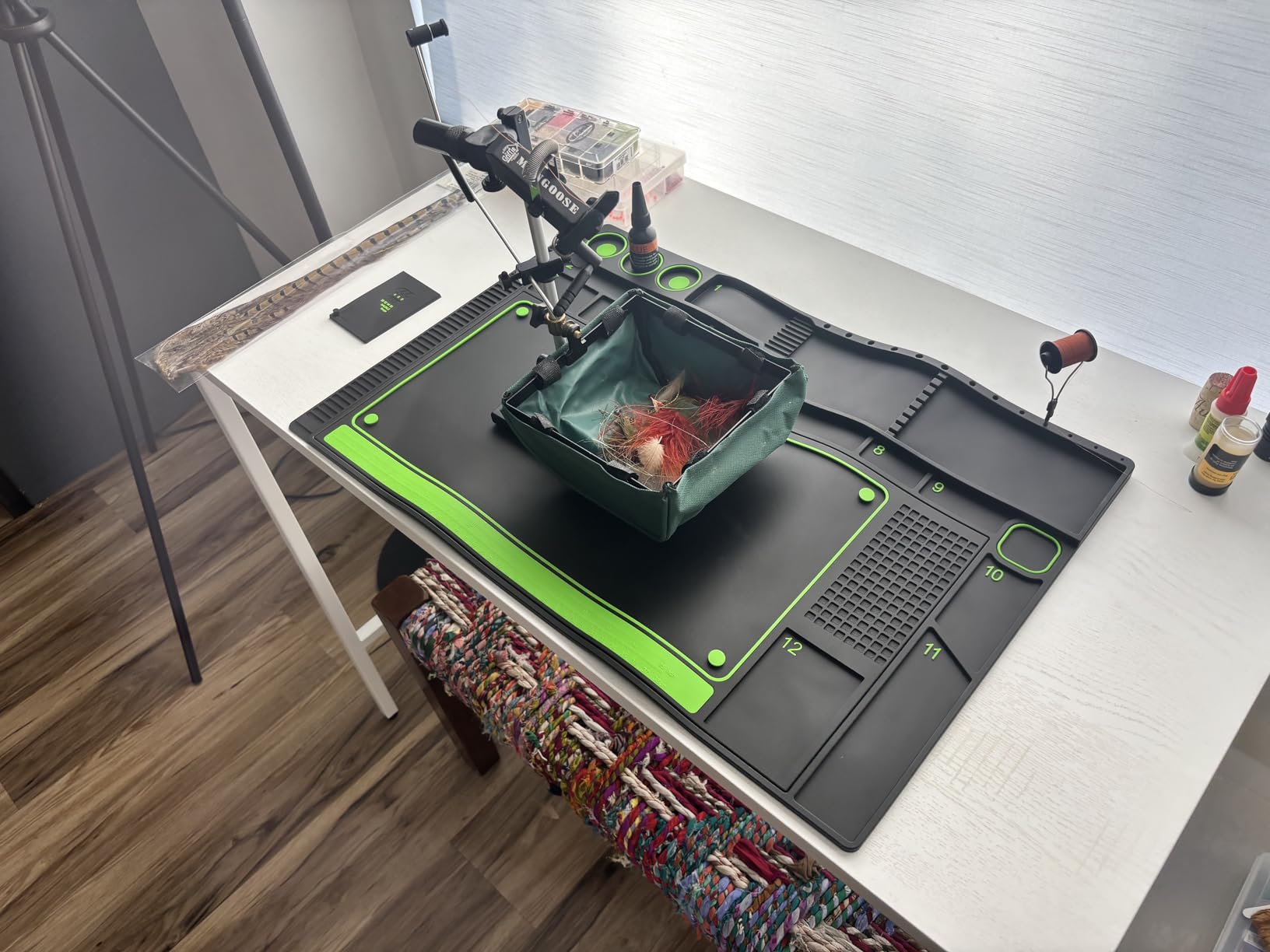 Raprance Fly Tying Mat with magnetic tools and measurement guide