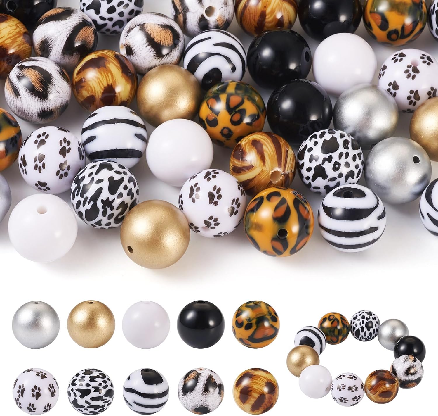 Beadthoven 100PCS 20mm Rhinestone Christmas Beads - 10 Colors Chunky Bubblegum Round Disco Ball Resin Crystal for DIY Pens, Jewelry Making, Garland, Xmas Tree Ornaments