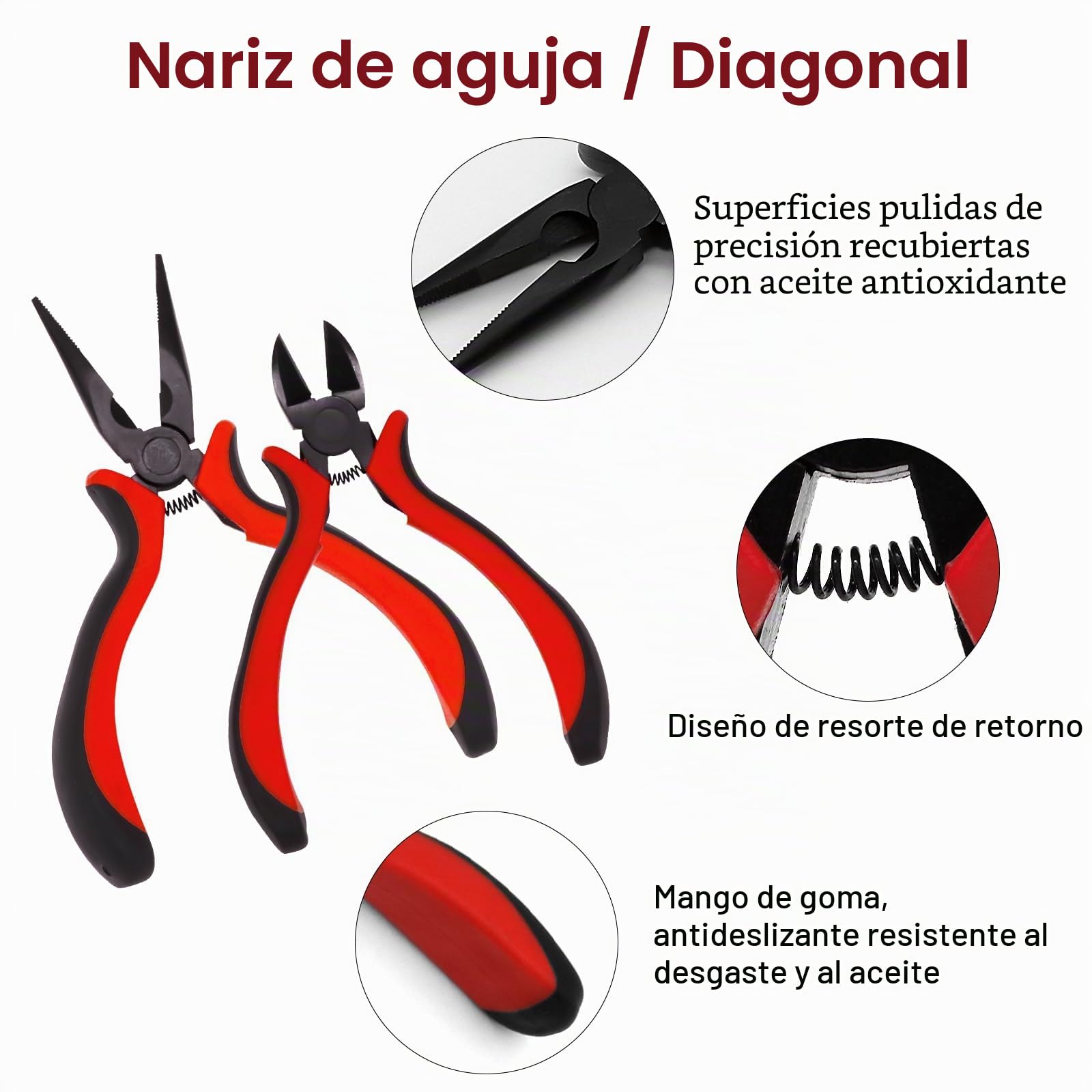Juego de herramientas 19 en 1 RC, destornillador RC, juego de herramientas hexagonal, tuerca hexagonal, destornillador plano, alicates RC para drones 1/8 1/10 Traxxas Axial Arrma DJI Rojo