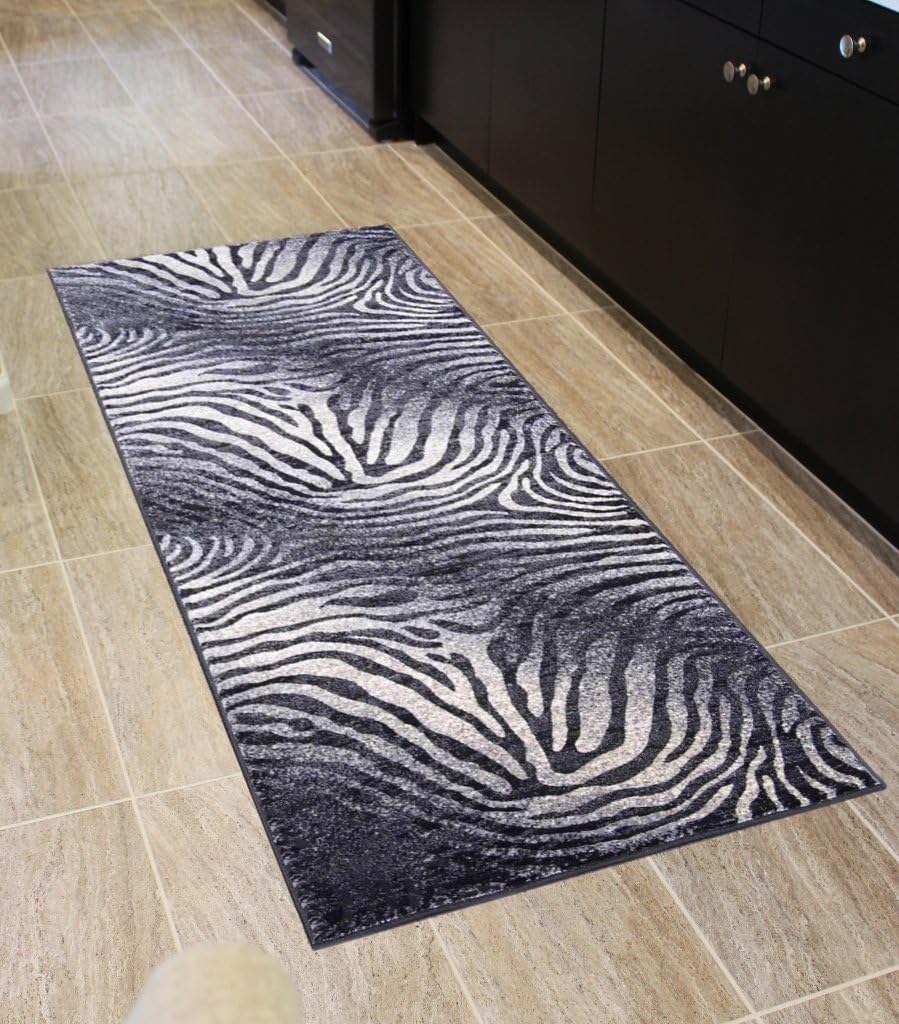 Finger Print Rug Runner 32 Inch X 7 Feet Design 464 Fume