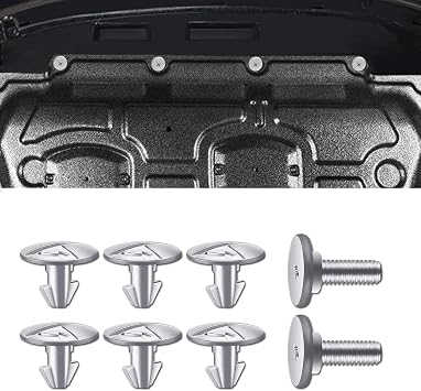 HAOBO 8PCS Lower Engine Cover Pin Screw, Splash Shield Screws, Radiator Engine Access Cover Pin Clip Screw 90674-TY2-A01 and Lower Engine Cover Bolt 90105-TBA-A00 Compatible with Honda Civic Acura