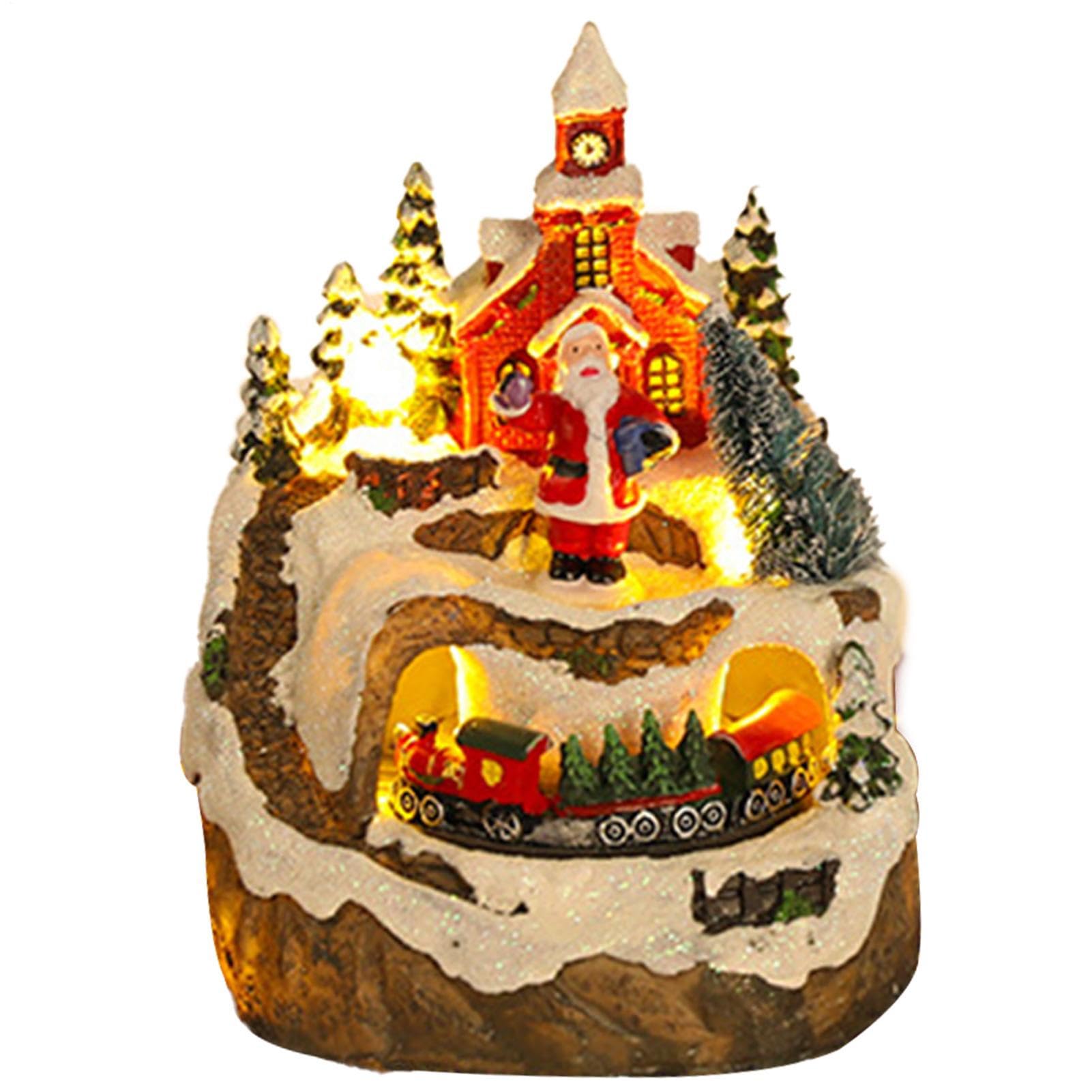 Adornos para el hogar de resina con música de Navidad para mesa