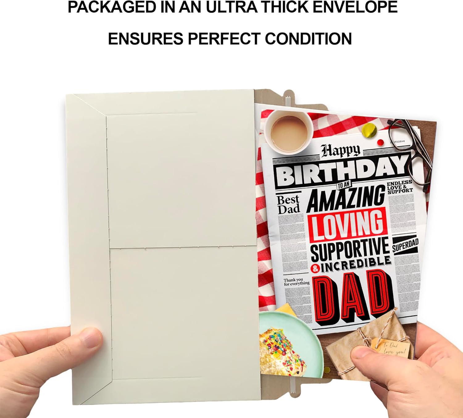 Prime Greetings Dad Birthday Card, Made in America, Eco-Friendly, Thick Card Stock with Premium Envelope 5in x 7.75in, Packaged in Presentation Mailer - Image 5