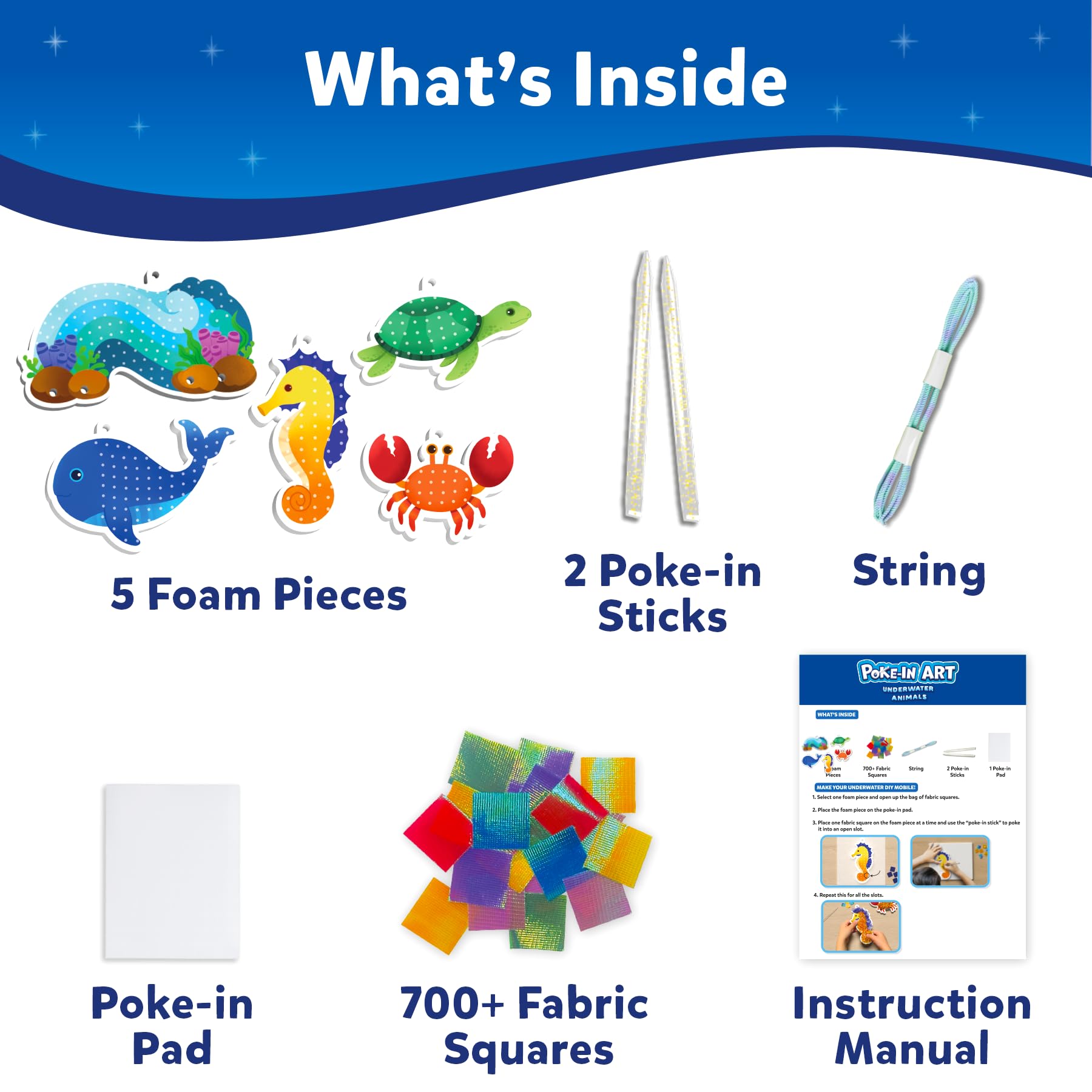 Skillmatics Poke-in Art, Underwater Animals, Mess-Free Arts & Crafts for Kids DIY Sewing Creative Kit - Image 3