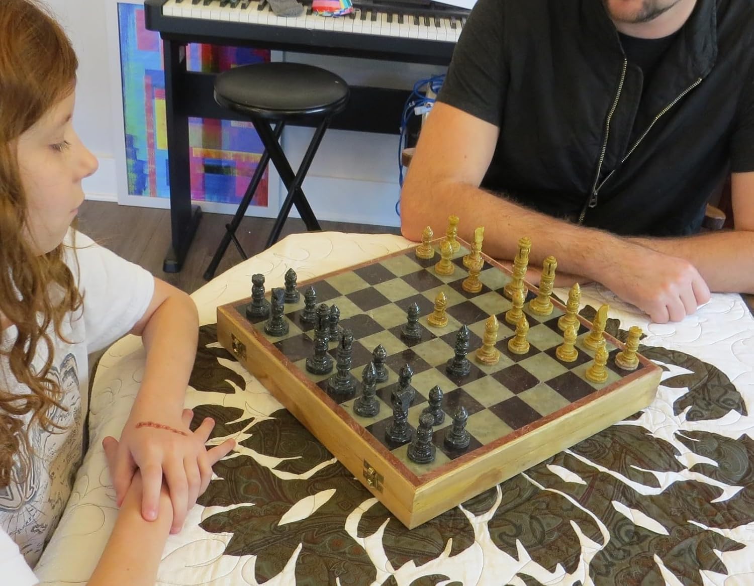 Chess Gifts for Men, 14 in Marble Chess Set, Happy Birthday Gifts for Men, Classic Board Games Collection, Coffee Table Games for Adults, Chessboard Sets for Adults, Deluxe Game House