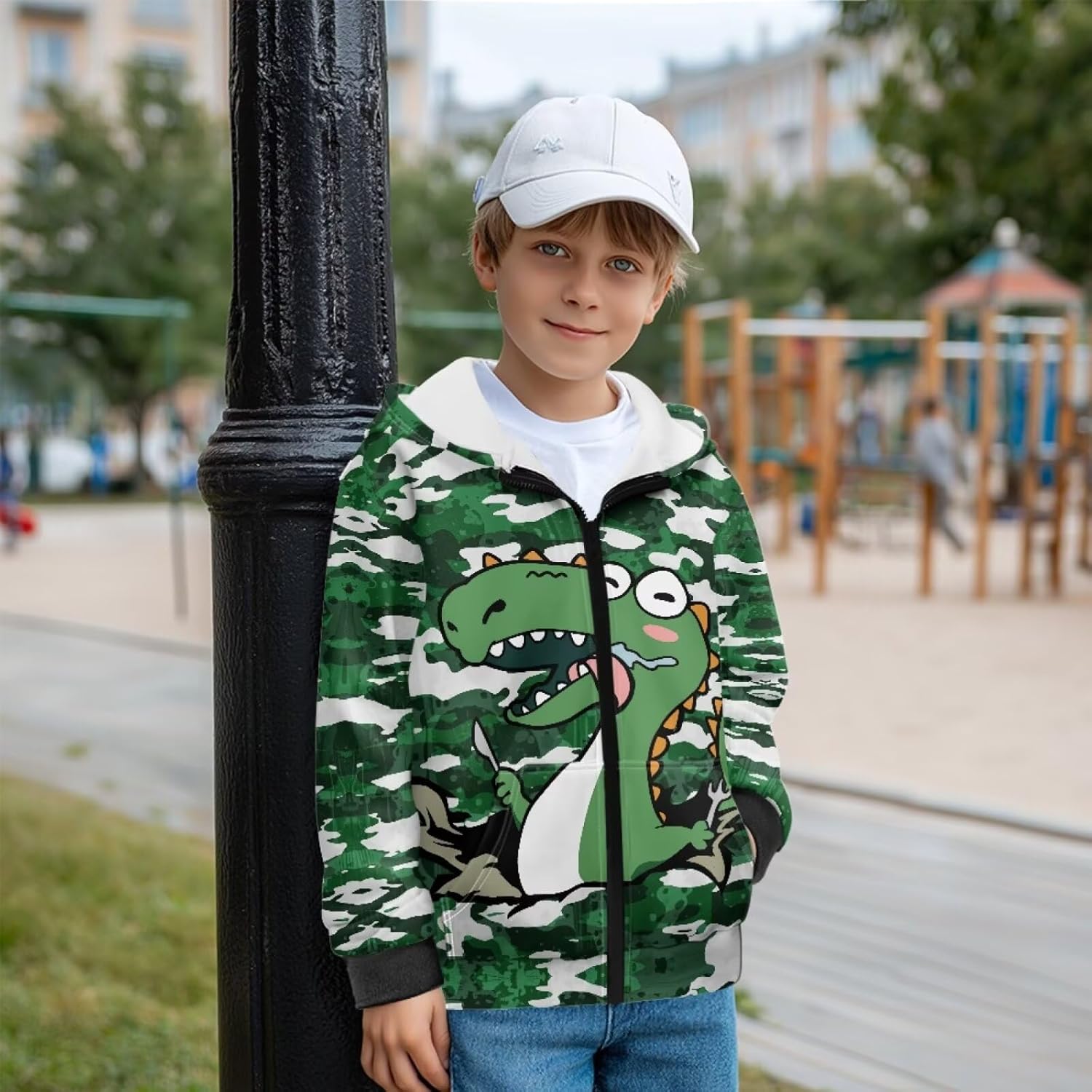 Boys' Hooded Hoodie Full Zip Long Sleeve Fleece Sweatshirt Athletic Outfits Warm Training Hoodies
