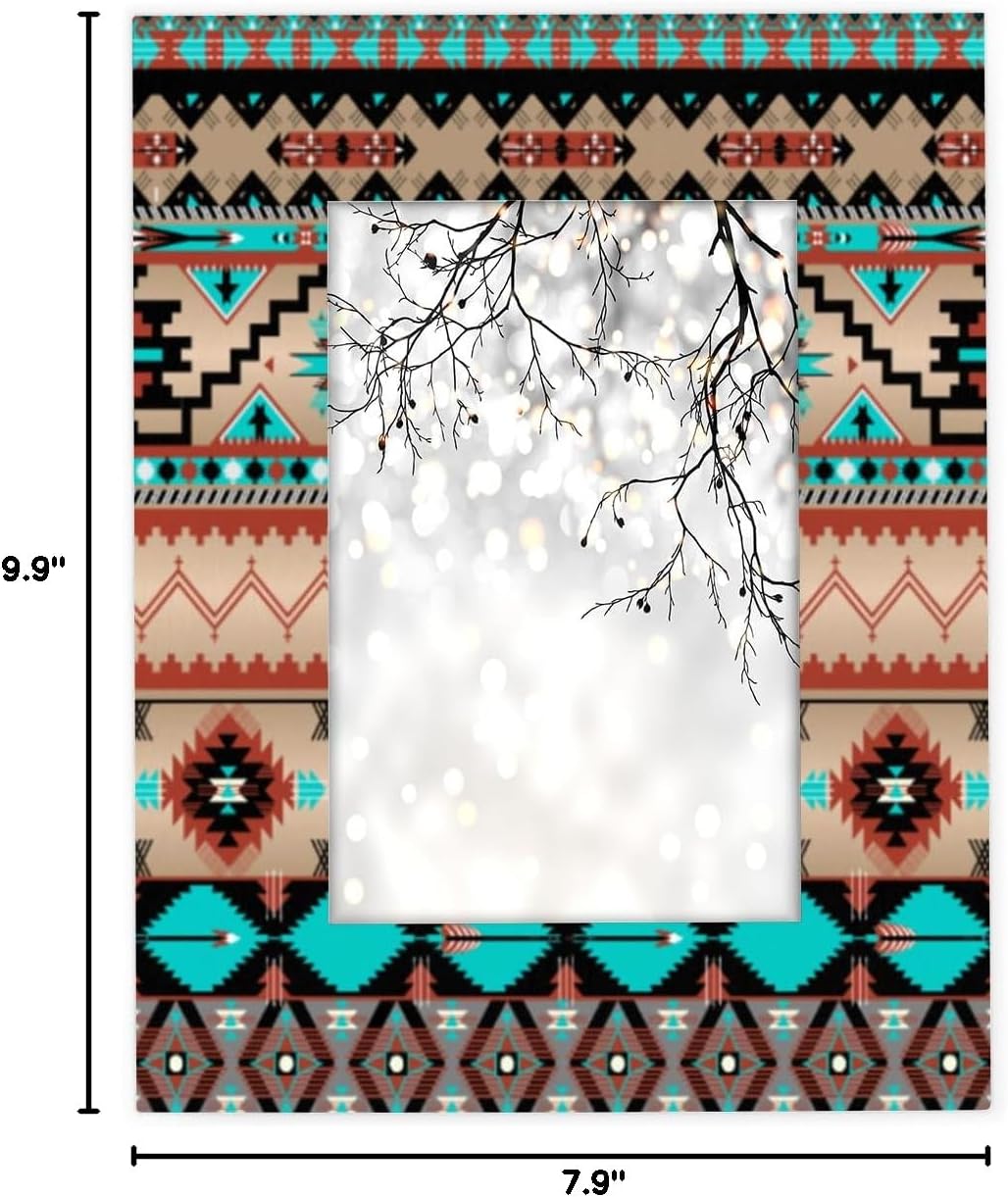 Ethnic Aztec 5x7 Picture Frames Colorful Geometric Photo Frames Collage for Wall Mounting Tabletop Display Wood Photo Picture Frame Home Office Decoration Family Friends Gift - Image 9