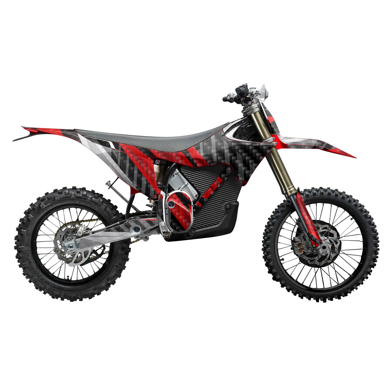 Carbon Fiber Stark Varg MX 2023-2025 Graphics Kit Wrap - Piercing - Varg MX Skin - Premium 3M Vinyl Protective Wrap Decal Cover - Easy to Apply | Crafted in The USA by MightySkins