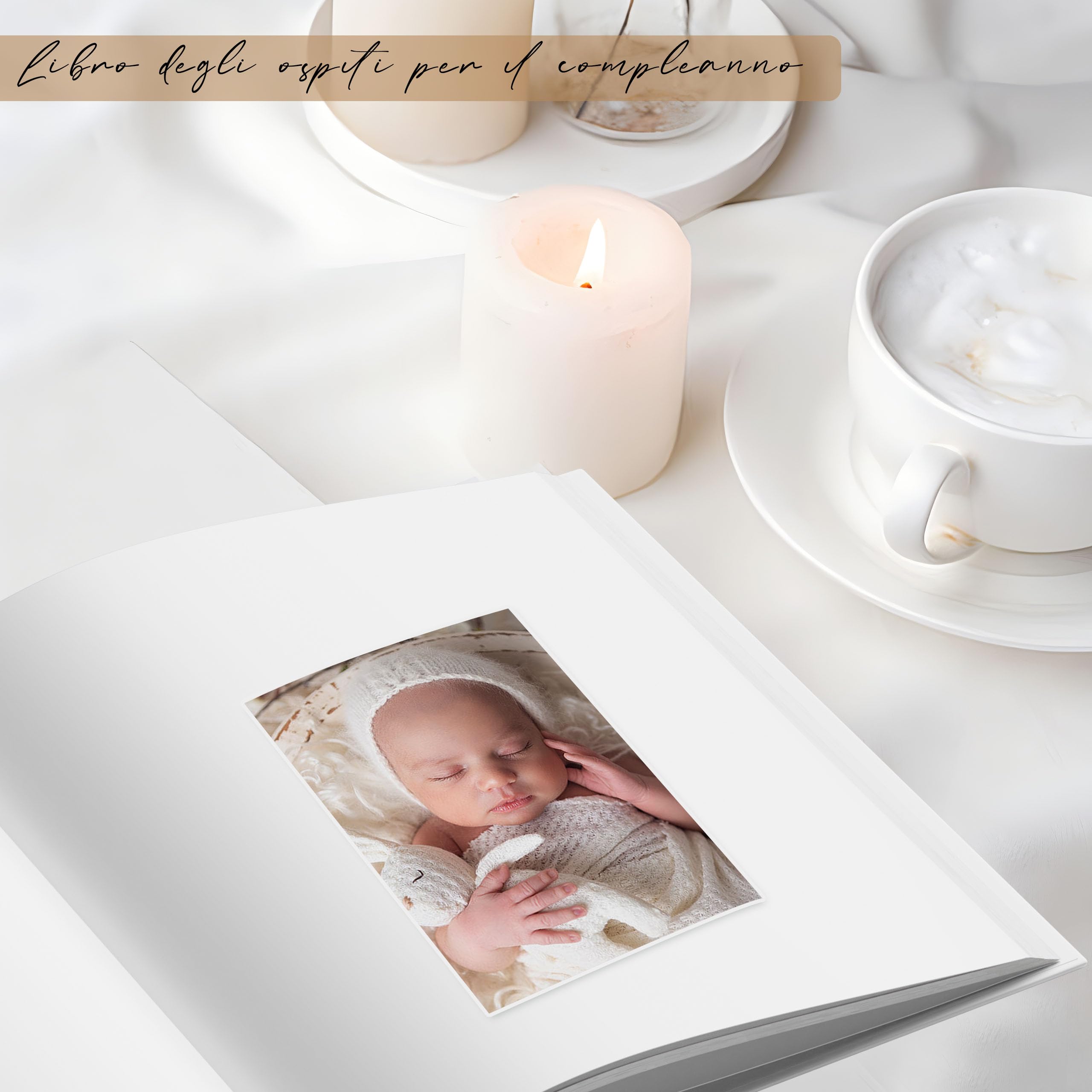 Libro Degli Ospiti Matrimonio 21x21 Cm - 72 Pagine Vintage, Per Battesimi E Anniversari - Foto 9