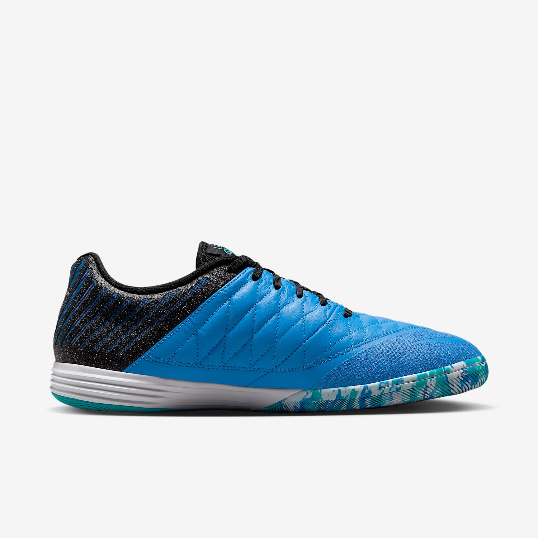 Nike Lunargato II Scarpe da Calcio Basse Interni Argento Metallizzato Blu Nettuno Nero