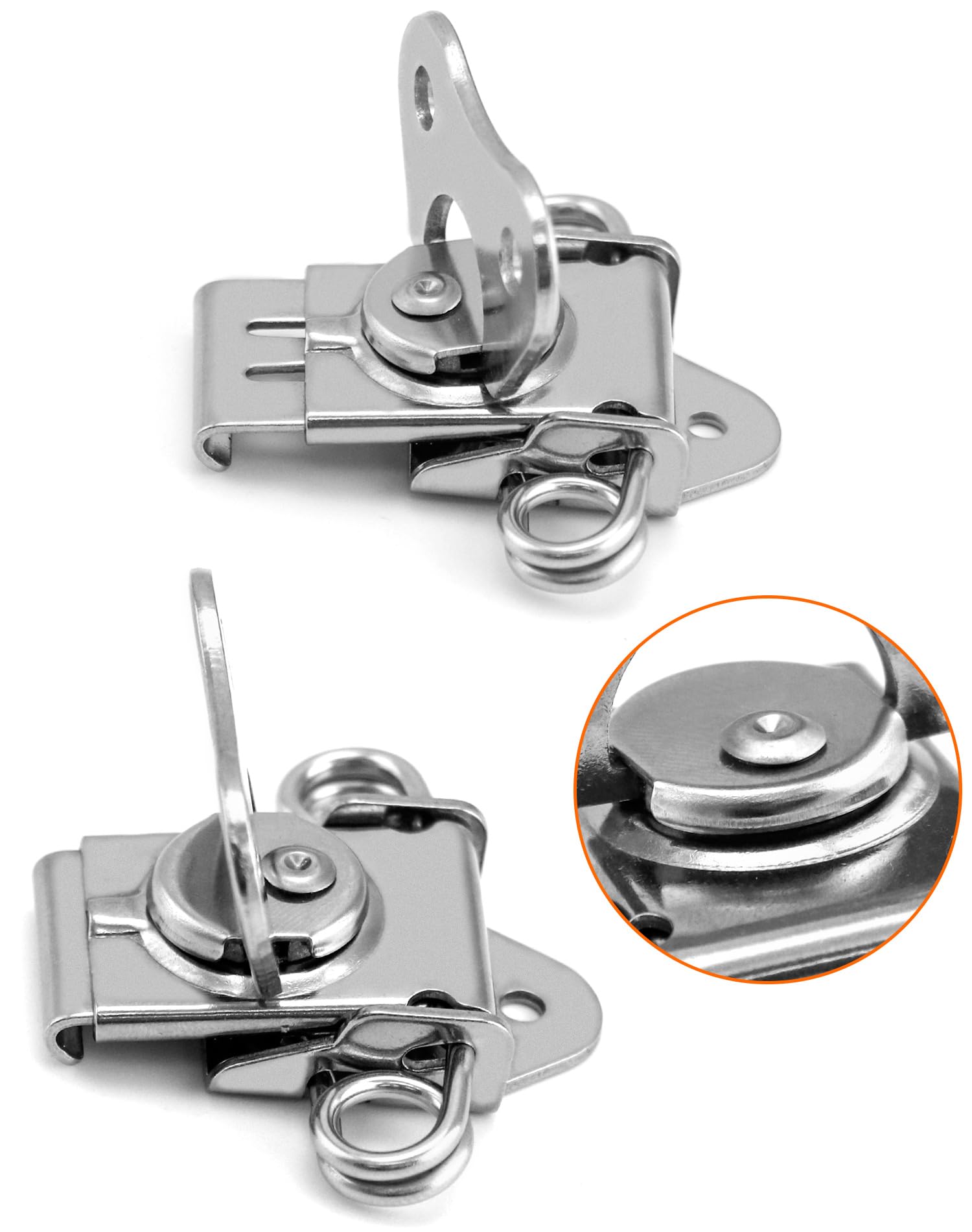 QWORK Chiusure in acciaio inox, 20 chiusure a scatto con chiusura a farfalla a molla per scatola