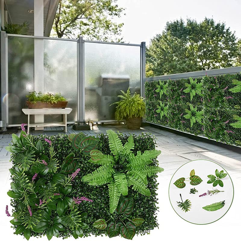 Lnopever Pannelli Da Parete Per Piante Artificiali 60 X 40 Cm,2 Pezzi Pannello Da Parete In Artificiale Greenery,Protezione Da Parete Per Balconi, Recinzioni Decorative,Pannelli A Scatto