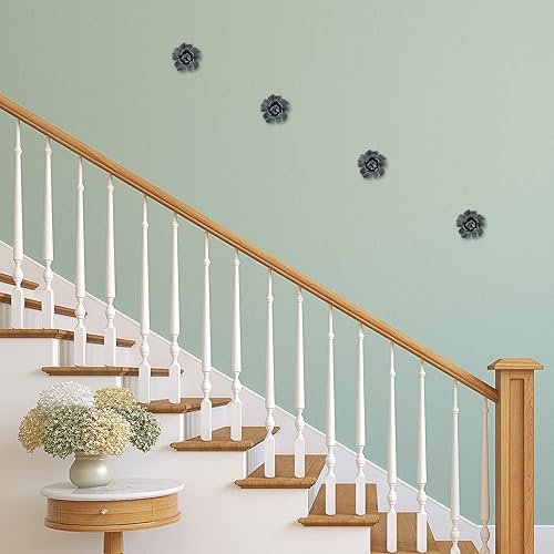 Miniatura 9 de Garneck 4 piezas de cerámica de flores de pared decorativas 3D de peonía artificial arte de pared para colgar dormitorio, sala de estar, casa de la