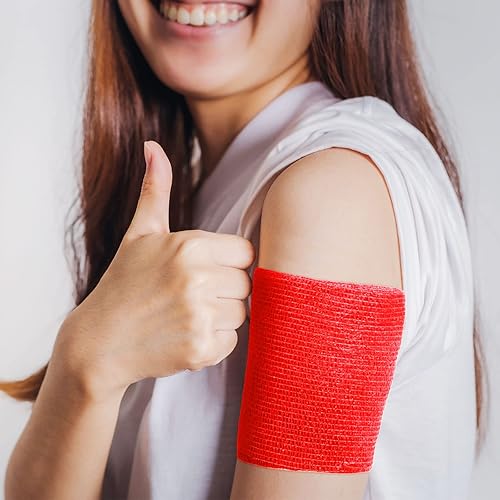 Miniatura 7 de Newwiee 45 rollos de cinta cohesiva de vendaje de 4 pulgadas x 5 yardas, vendaje autoadhesivo, cinta elástica atlética, envoltura veterinaria a