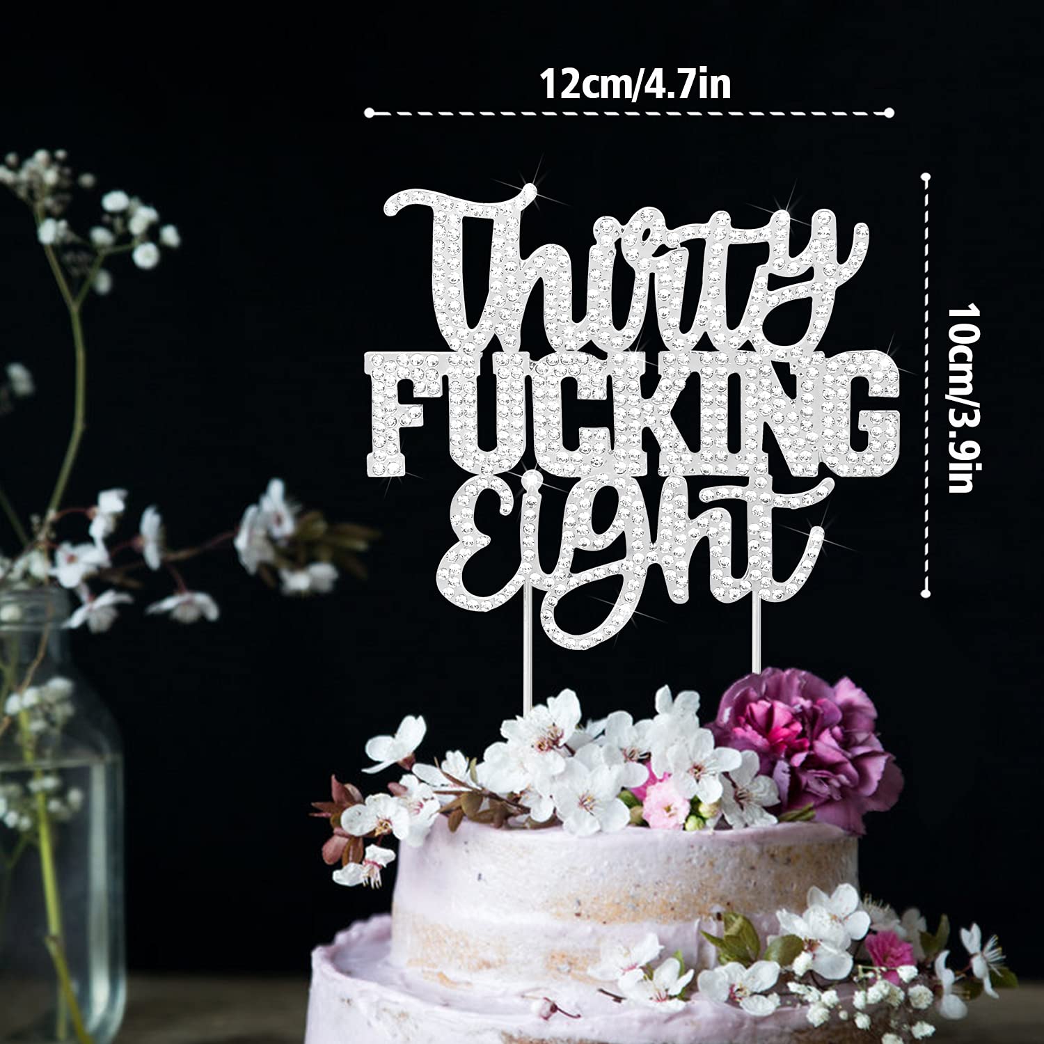 Cheers To 38 Years Cake Topper, 38th Birthday Cake Topper, 38th Anniversary Cake Topper, 38 Cake Topper, 38th Birthday Party, 38 Centerpiece - View #12