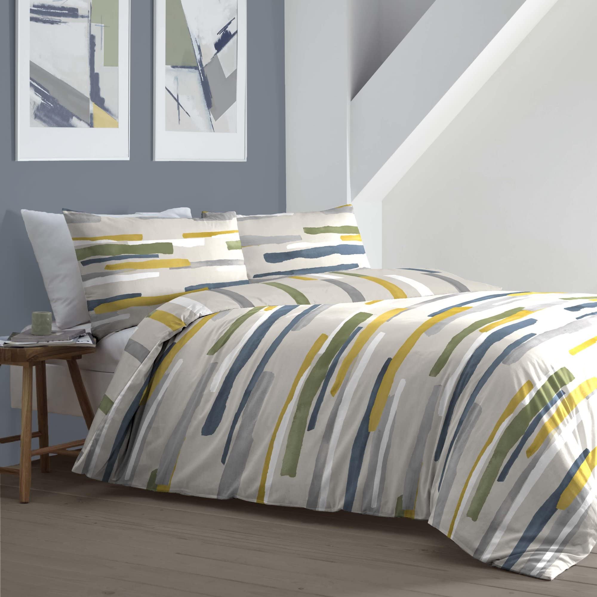 Fusion - Clifton - Duvet Cover Set - King Bed Size in Green