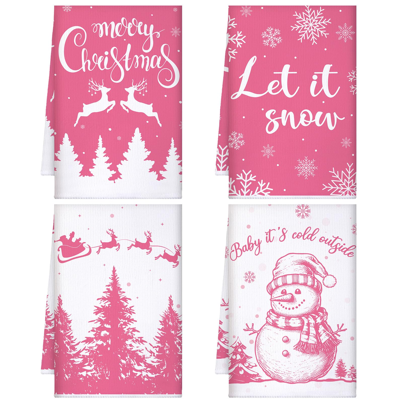 Torchons de cuisine de Noël absorbants pour décoration de maison et vaisselle