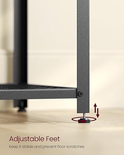 Miniatura 8 de VASAGLE Moderno soporte de TV para televisores de hasta 75 pulgadas, centro de entretenimiento de 3 niveles, mesa consola de TV industrial con