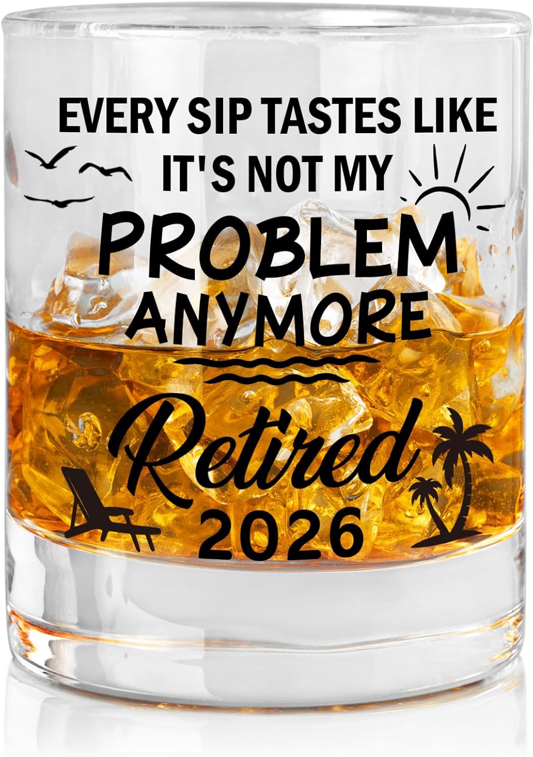 Zunaked Retirement Gifts for Men 2026 - Funny Retirement Gifts for Men Like Husband, Dad, Grandpa - Coworker Leaving Gift, Farewell Gifts for Coworkers, Boss, Friends - 11OZ Whiskey Glass
