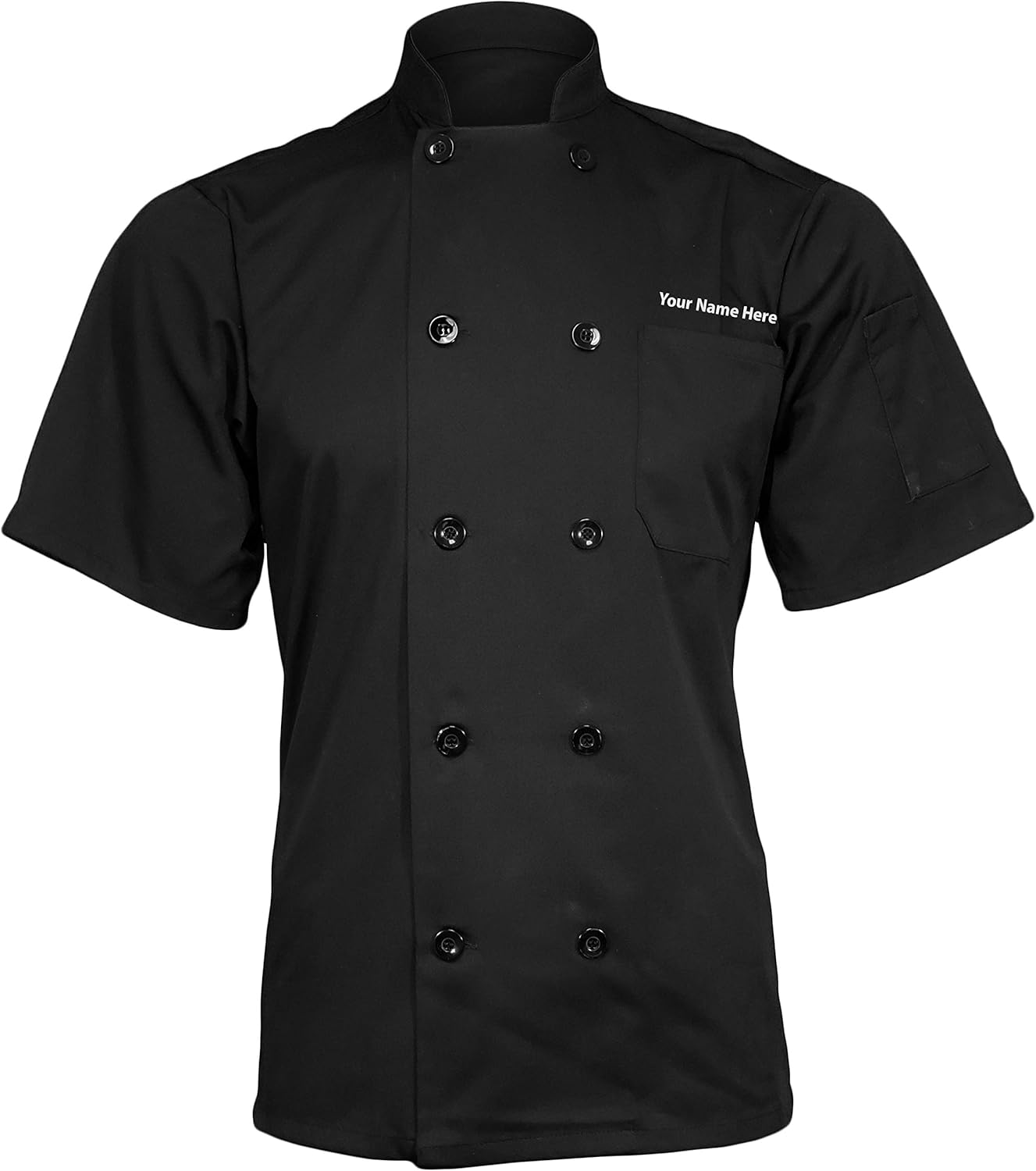 ChefsCloset Personalized Embroidered Mesh Back Short Sleeve Customized Chef Coat