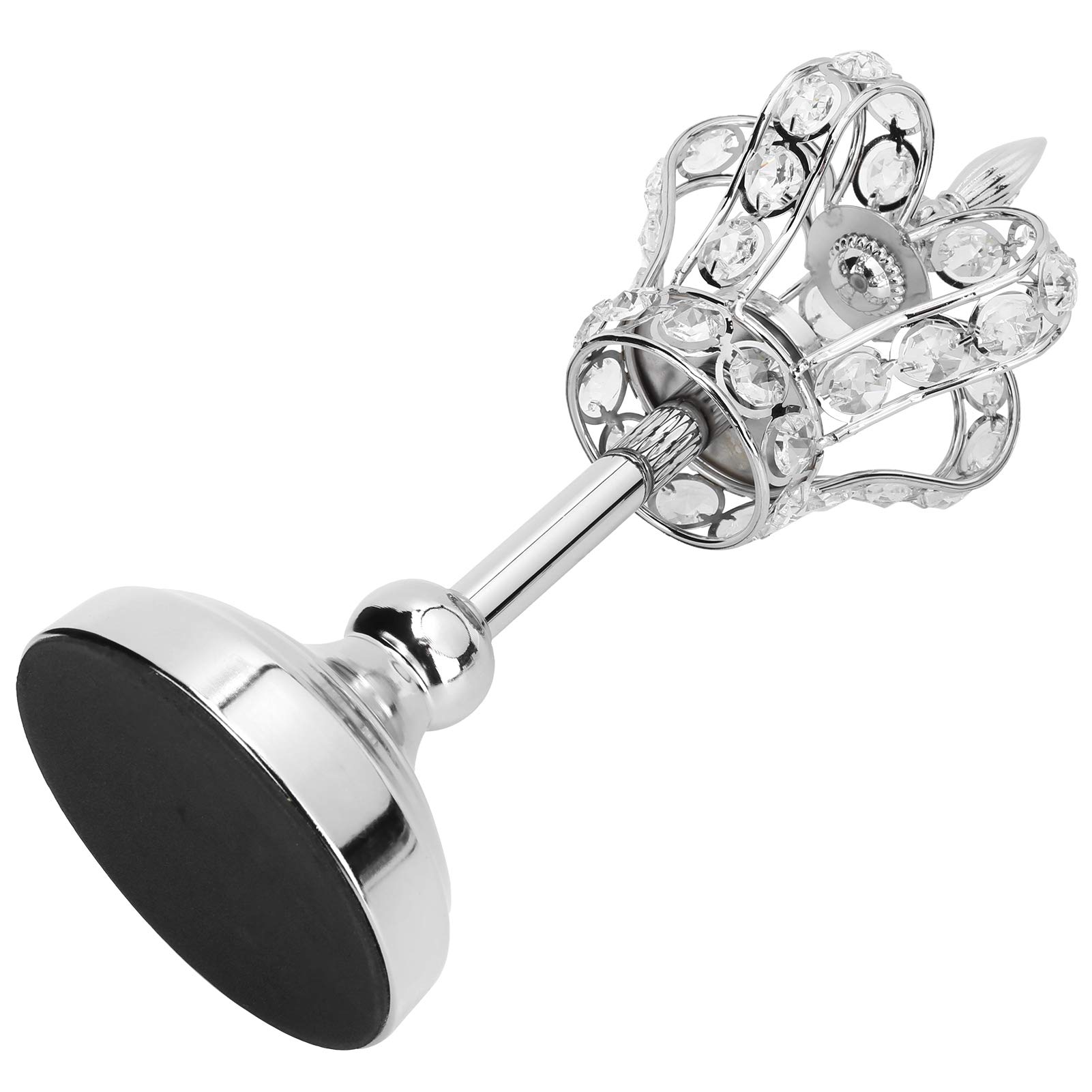 Bougeoir en cristal argenté anti-basculement pour illuminer une table terne