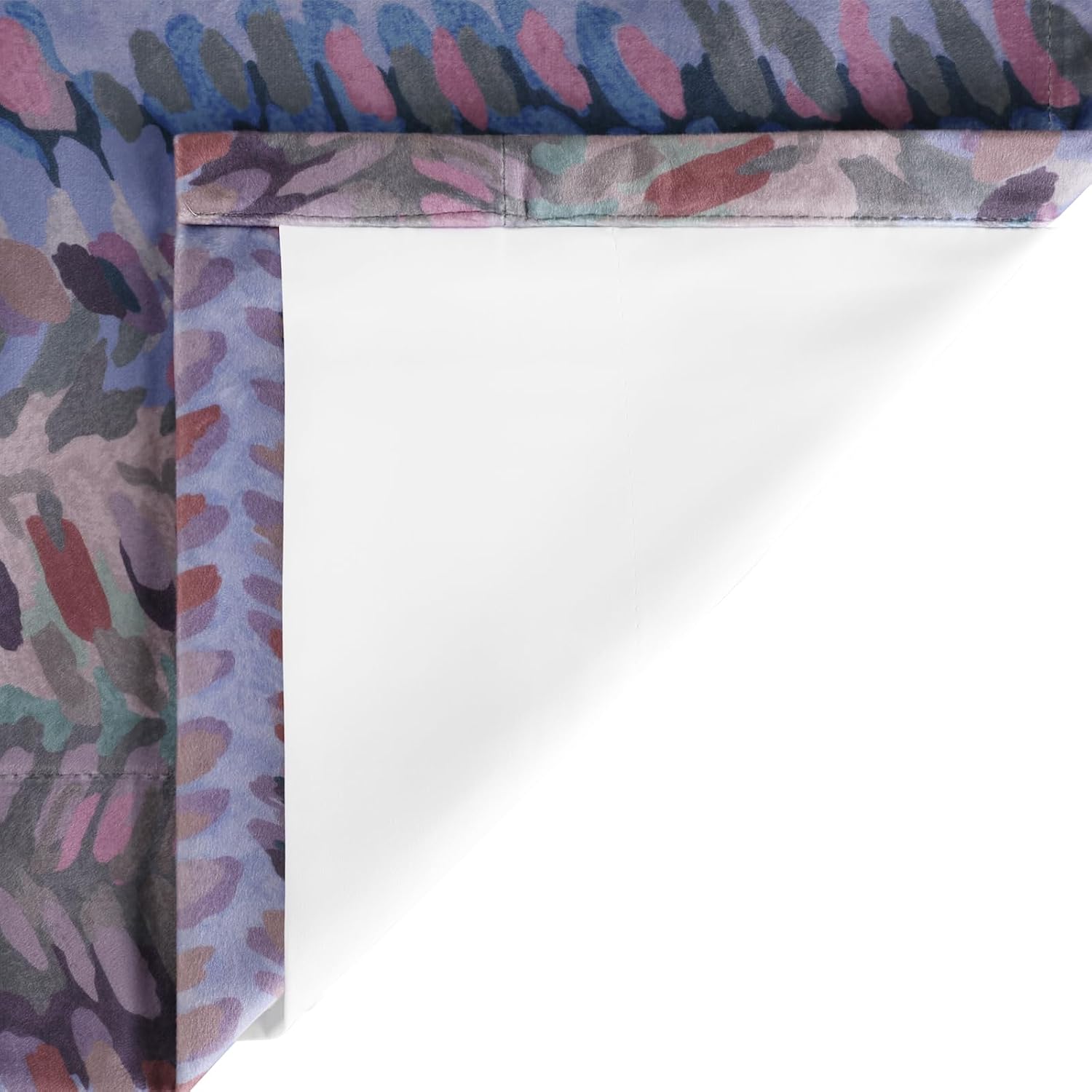 TWOPAGES x Amy Switzer Velvet Curtain for Living Room, Modern Brushstrokes Custom Size Window Drapery, Berry Blue