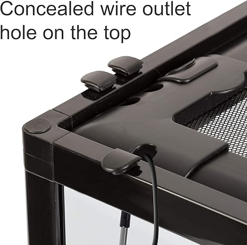 Miniatura 5 de REPTI ZOO Puerta corredera de cristal con ventilación para reptiles de 67 galones, gran terrario, con apertura frontal, para reptiles, terrario