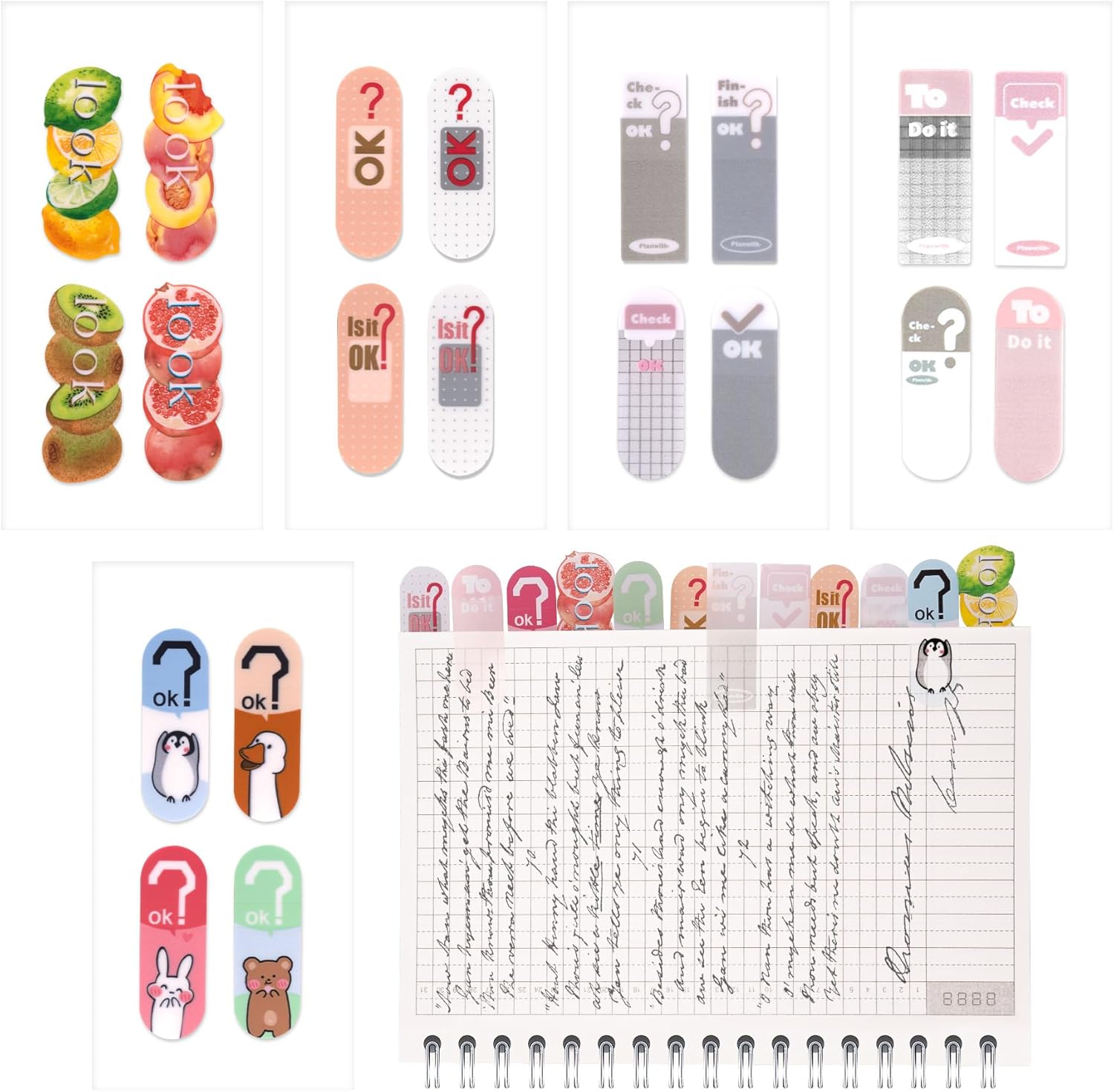 Toptime 420 PCS Sticky Index Tabs, Tearable Cute Sticky