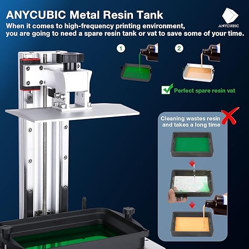 Miniatura 4 de Anycubic MONO X - Depósito de resina UV de aluminio con 1 película FEP de 10.236 x 7.087 in preinstalada para Photon Mono X, Mono X 6K, Photon M3