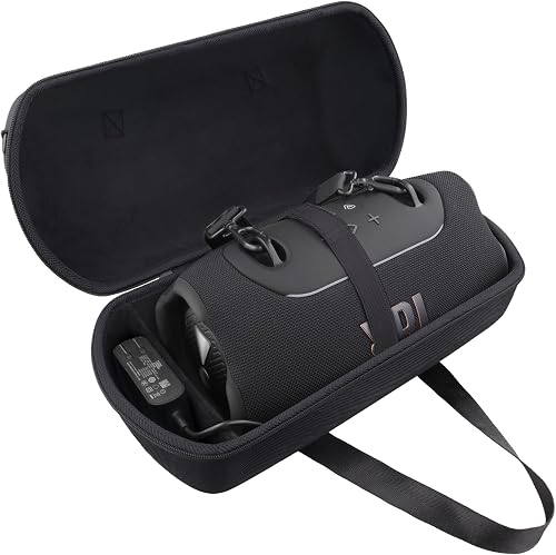for JBL Xtreme 5 Case, Hard Carrying Bag with Sturdy Handle & Accessory Compartment fits Xtreme5 Portable Bluetooth Speaker, Travel Storage Case (Black)