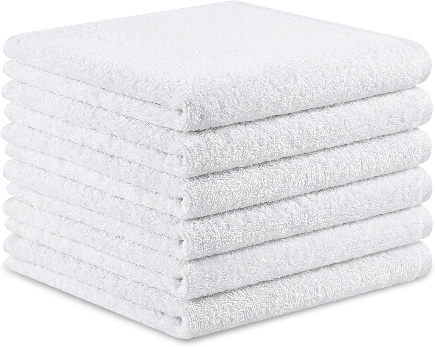 6 Pack Washcloths, 100% Cotton Wash Cloths, 12x12 Inch, White