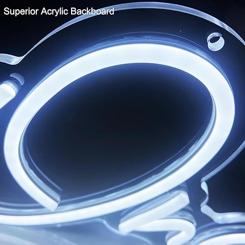 Miniatura 8 de Dadarolly Letrero neón de feliz cumpleaños para telón de fondo, letreros con luz LED, blanco cálido con funda de batería para decoración de fiesta