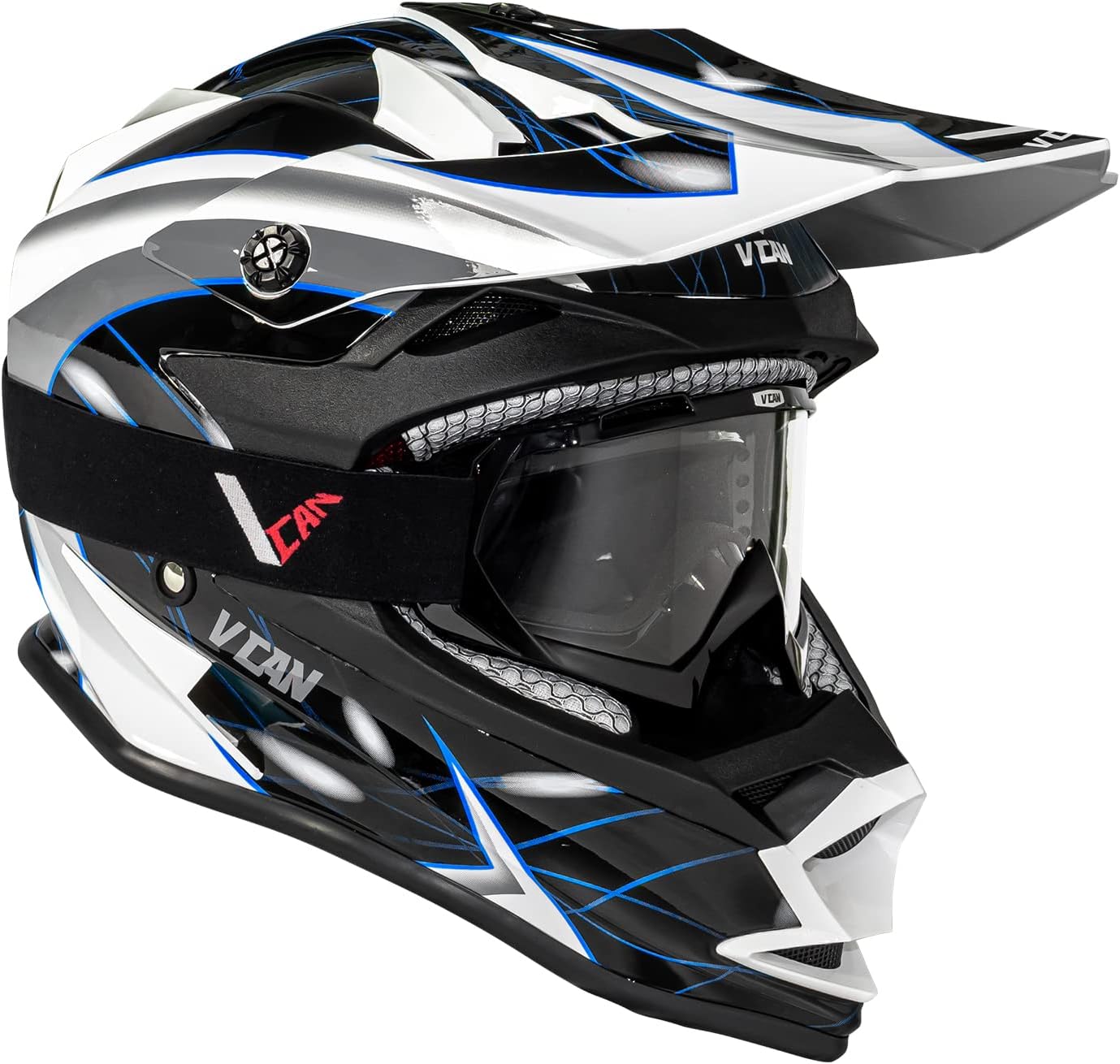 VCAN VX38 Adults ATV Motorcross Offroad Dirt Bike Motorcycle Downhill Helmet with Goggle DOT Approved