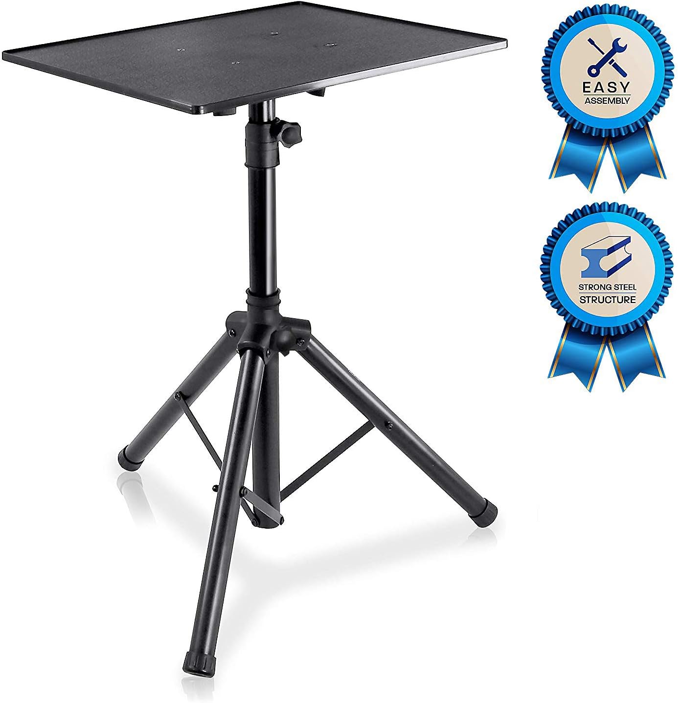 PYLE-PRO DJ Laptop, Projector Stand- Computer DJ Equipment Studio Stand Mount Holder, Height Adjustable, 27.55” to 47.24”, Good For Stage or Studio -PLPTS3