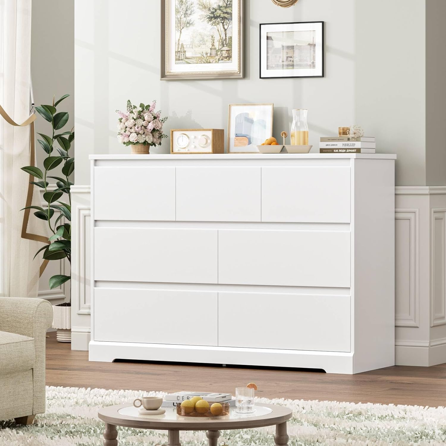 FACBOTALL Dresser for Bedroom, Modern White Dresser, Liberia Ubuy