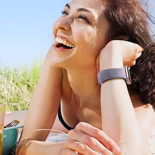 Miniatura 3 de Compatible con Apple Watch Band 1.614 in 1.575 in 1.496 in 1.929 in 1.772 in 1.732 in 1.654 in, correa deportiva de silicona suave con cierre