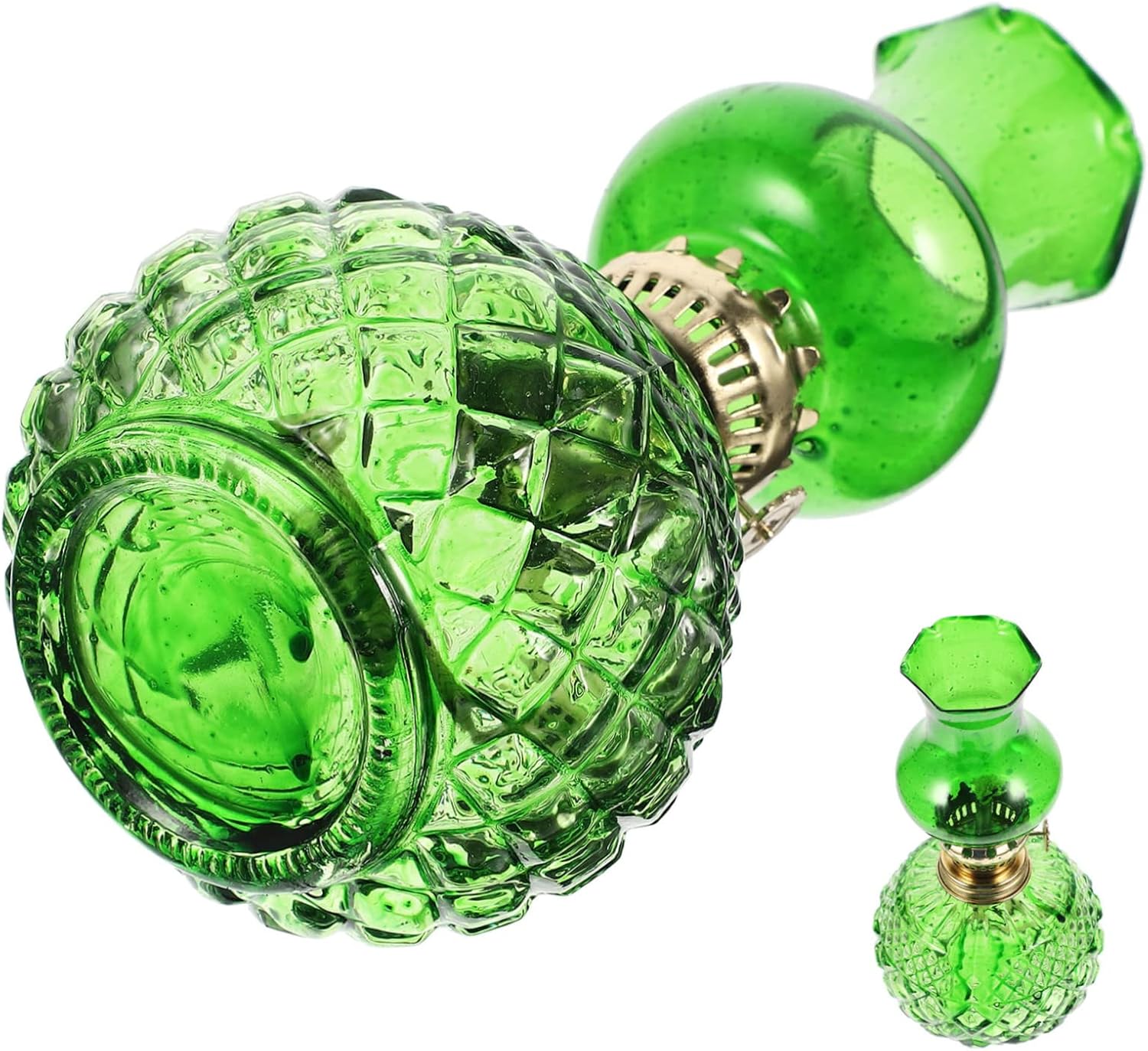Hemobllo Retro Glass Oil Lamp with Wick Kerosene Lamp Burner for Tabletop Decoration Vintage Style for Home and Camping Use