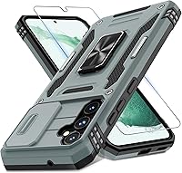 Vista 92 de DEERLAMN - Funda para Samsung Galaxy A15 5G con cubierta deslizante para la cámara + protector de pantalla (1 paquete), soporte giratorio con anillo