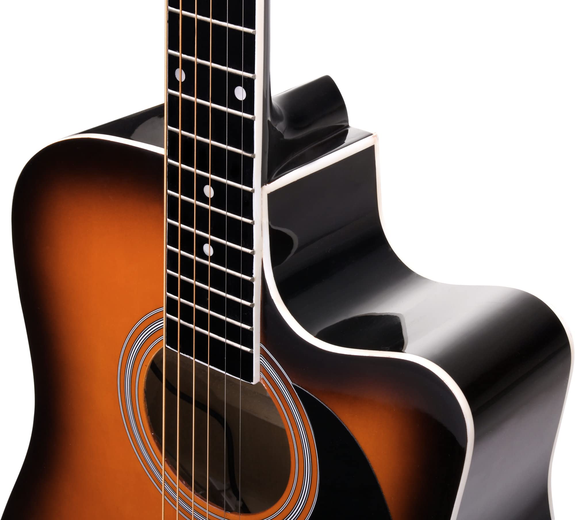 Classic Cantabile Chitarra Acustica Western con Pickup Starter-Set incl. | Stile Dreadnought con cutaway, 6 corde, 20 tasti, Capotasti: nickel silver, Tavola armonica, fondo, fasce: tiglio laminato