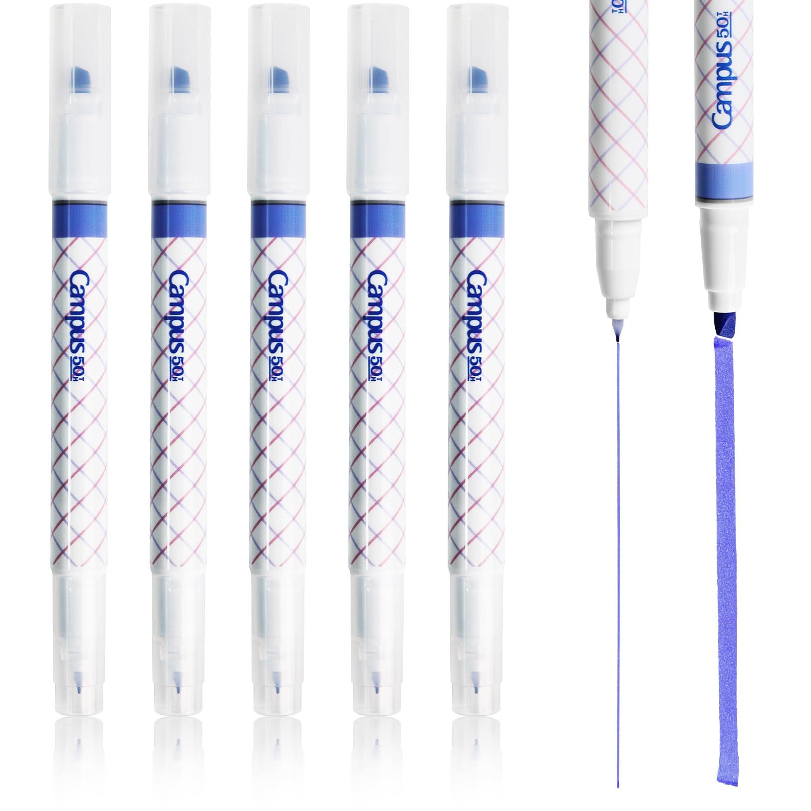 Kokuyo Set of 5 Highlighters 2 Way 5 Colours Mark+ Dual Way Tip Types 5 Pack in Pink Japanese Import (50th Marine Anniversary)-image-41