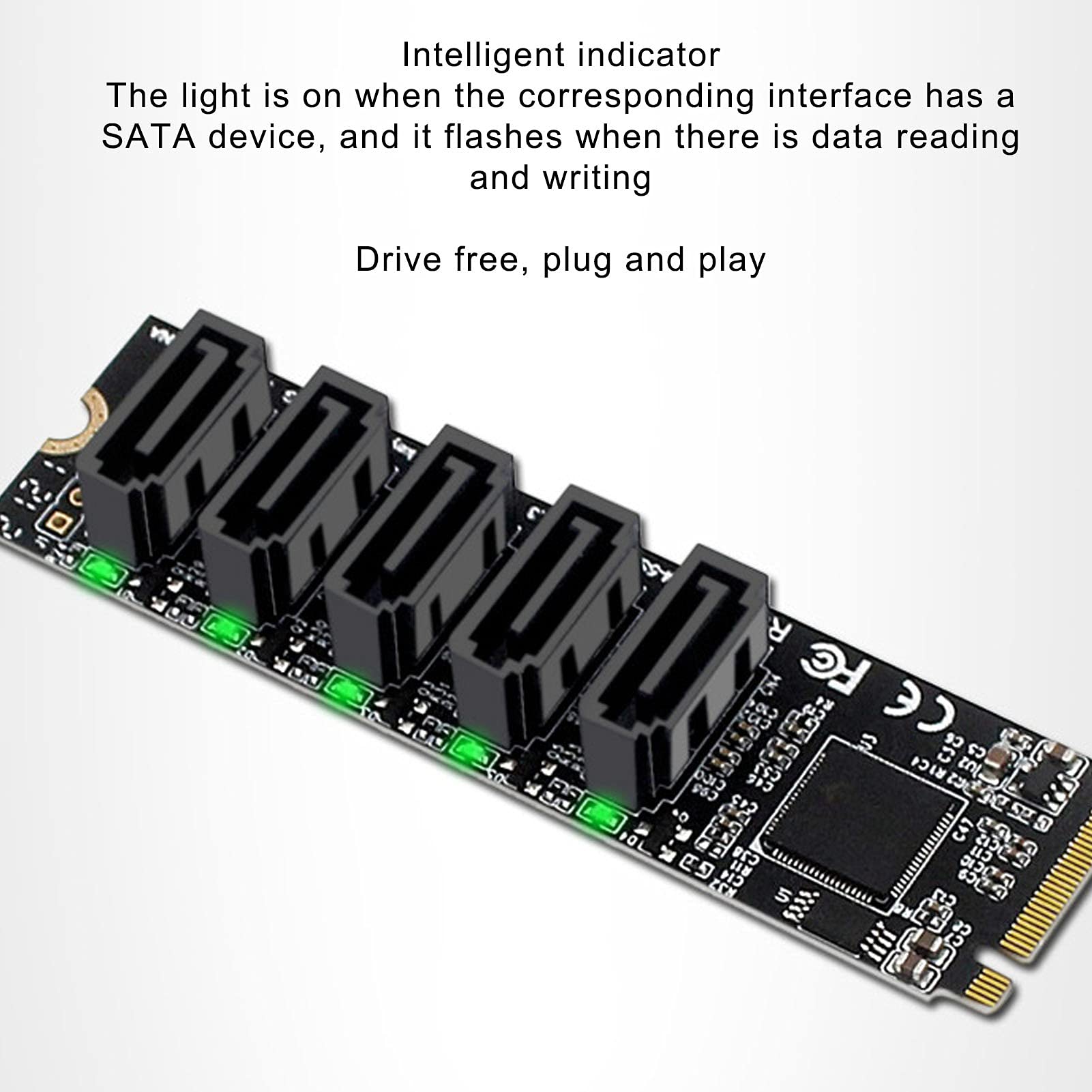 PCIE X16 NVME M.2 RAID 4 Pan Signal Split Array Rozszerzona 20-portowa Karta Transferowa SATA 6G JMB585 Chip 4 PH56 + PH44, Plug And Play.