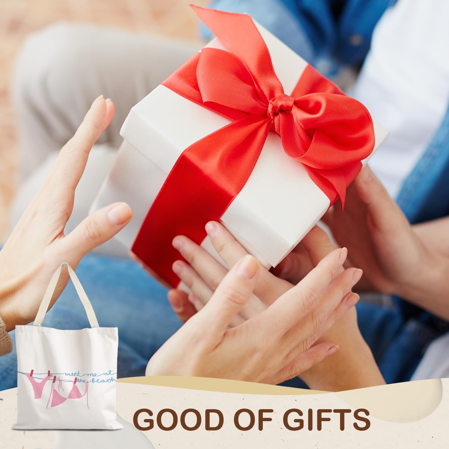 Blue Beach Tote Bag, Blue Coastal Coral Seashell Starfish - Image 6