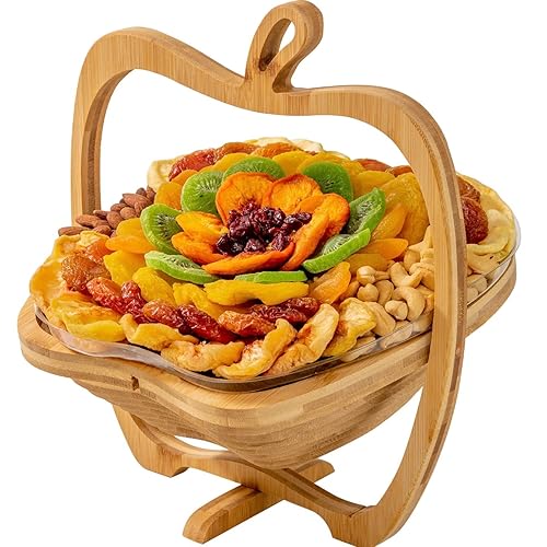 Miniatura 22 de Bandeja de regalo de frutas secas que se convierte en cesta. Caja de aperitivos gourmet saludables. Bandeja de comida para vacaciones Bonnie & Pop
