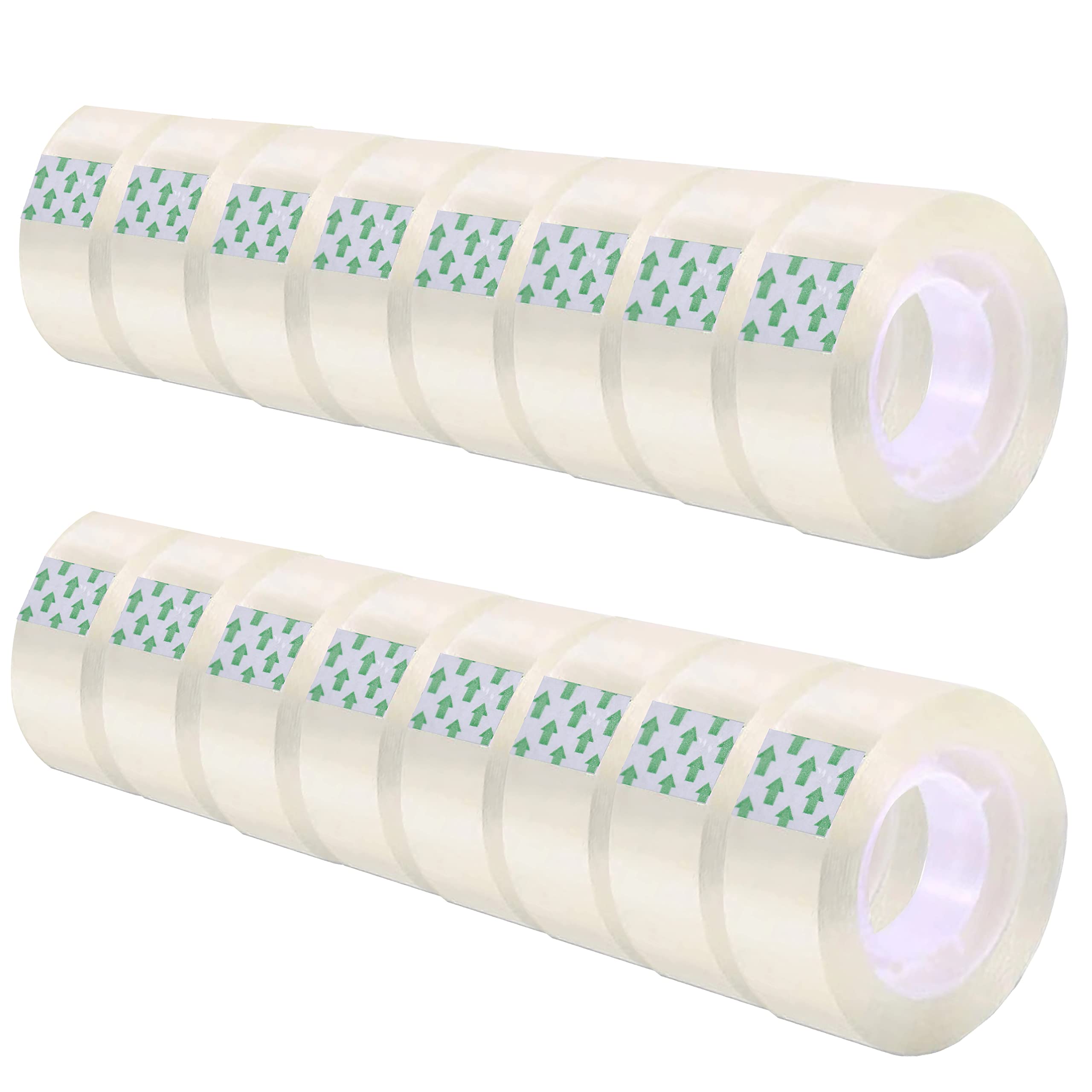 16 Rolls 3/4 x 1200 Inches of Quality Tape Sticky Clear Transparent Tape Refill The Tape Reel is 1 inch/ 2.5 cm (16)