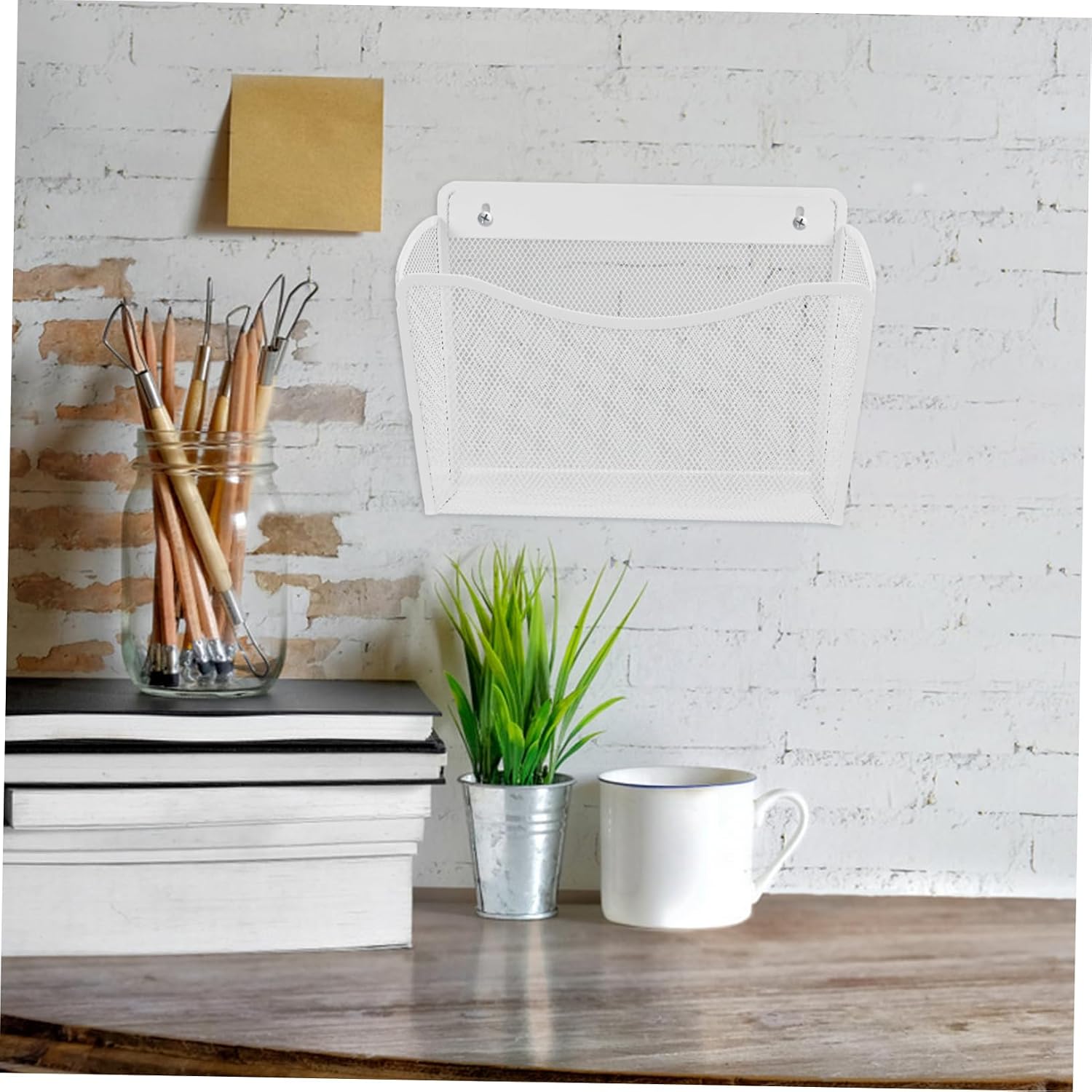 Veemoon Wall Mount File Storage Basket Letter Holder Magazine Rack Mail Organizer Whiteboard Pen Holder Office Wall Organizer