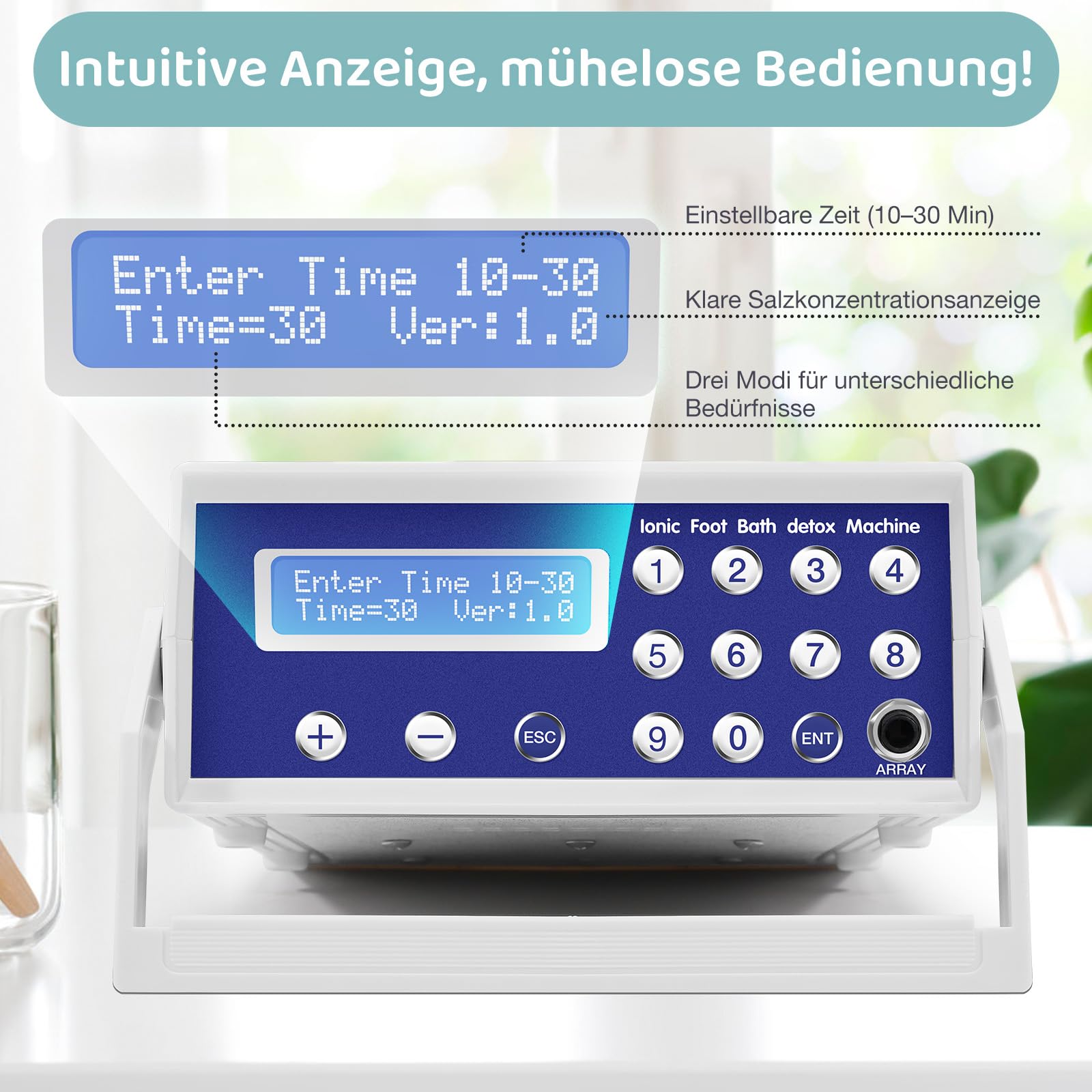 Sistema de desintoxicación de iones para pies profesional con pantalla LCD, incluye cinturón de calefacción, 1 boquilla de iones y almohadilla de limpieza, para casa, spa y alivio del estrés