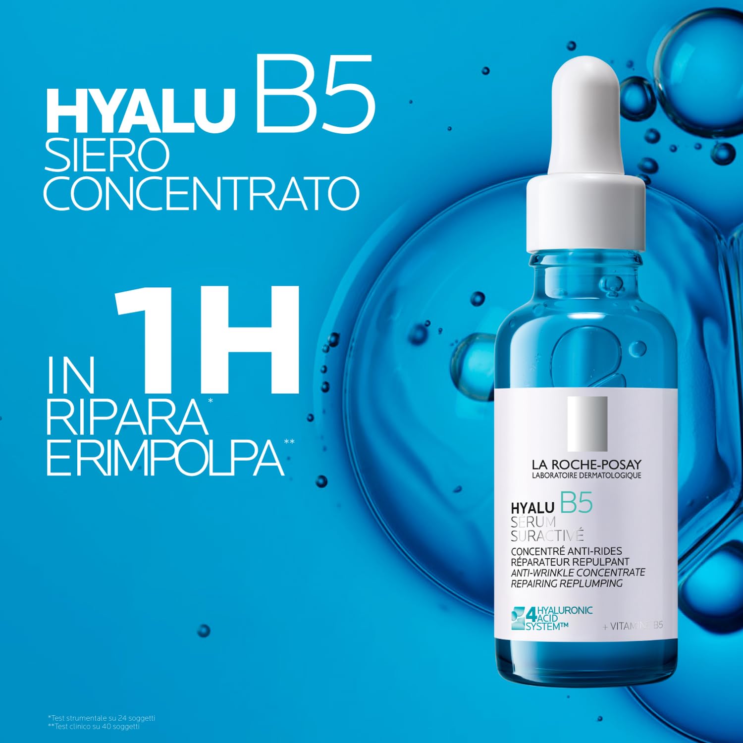 La Roche Posay Hyalu B5 Siero Concentrato Anti-Rughe, Adatto a tutti i Tipi di Pelle e Fototipi, Effetto Rivitalizzante, Pelle Rimpolpata, Con 4 Tipi di Acido Ialuronico e Routine Correlate