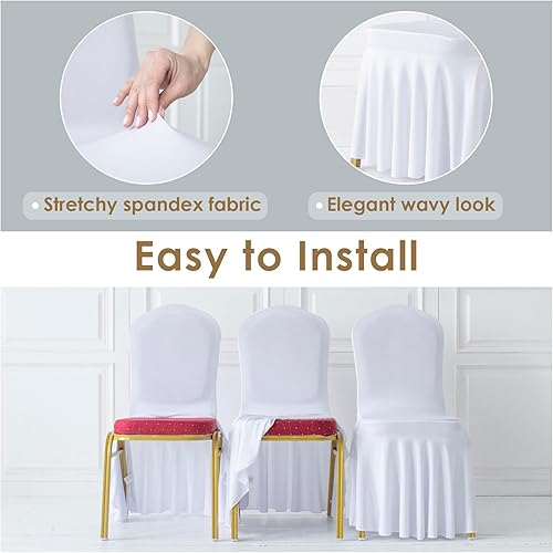 Miniatura 6 de White Chair Covers White Spandex Chair Cover 6 PC Chair Slipcovers Chair Covers Party Banquet Chair Covers Slipcover Long Back Spandex Chair Cover